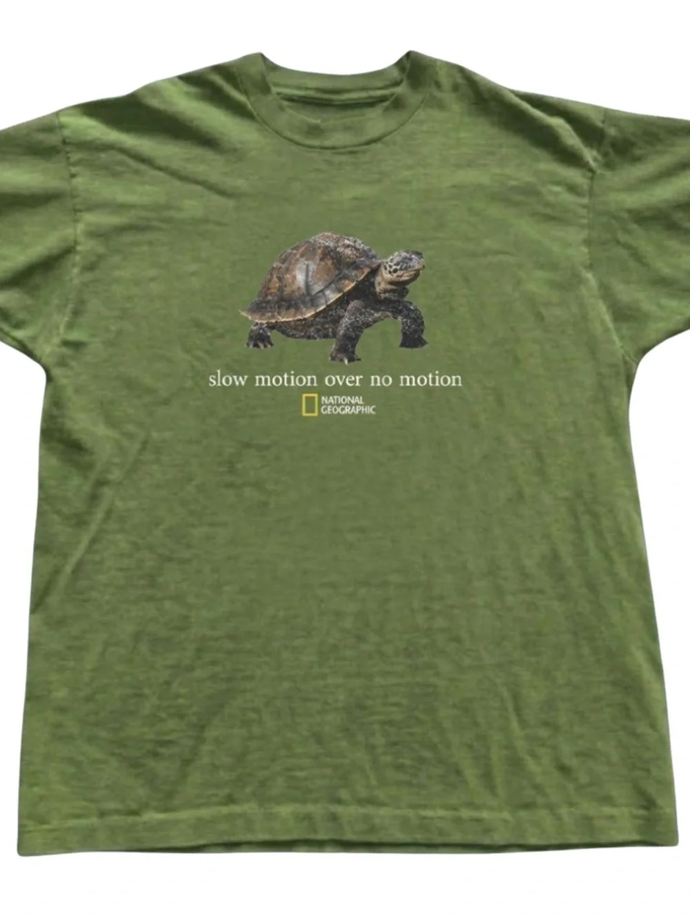 Gildan Olive Green Turtle Graphic Short Sleeve Tee